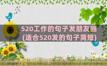 520工作的句子发朋友圈(适合520发的句子简短)