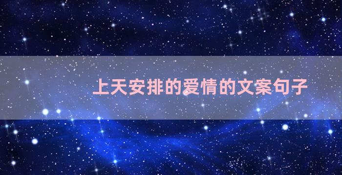 上天安排的爱情的文案句子