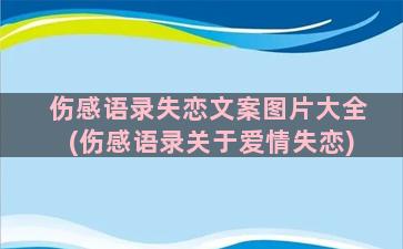 伤感语录失恋文案图片大全(伤感语录关于爱情失恋)