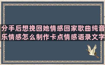 分手后想挽回她情感回家歌曲纯音乐情感怎么制作卡点情感语录文字(分手后还能挽回的征兆)