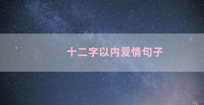 十二字以内爱情句子