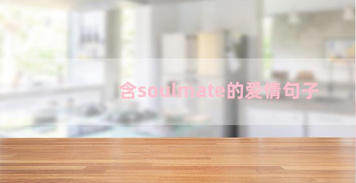 含soulmate的爱情句子