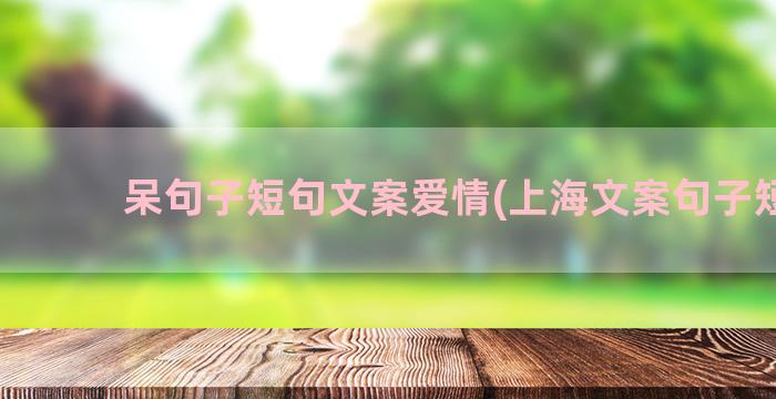 呆句子短句文案爱情(上海文案句子短句)