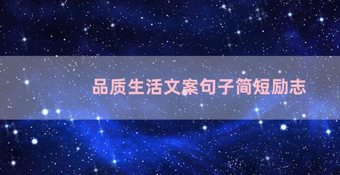 品质生活文案句子简短励志