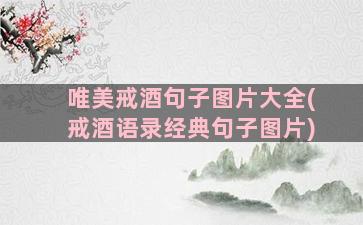 唯美戒酒句子图片大全(戒酒语录经典句子图片)