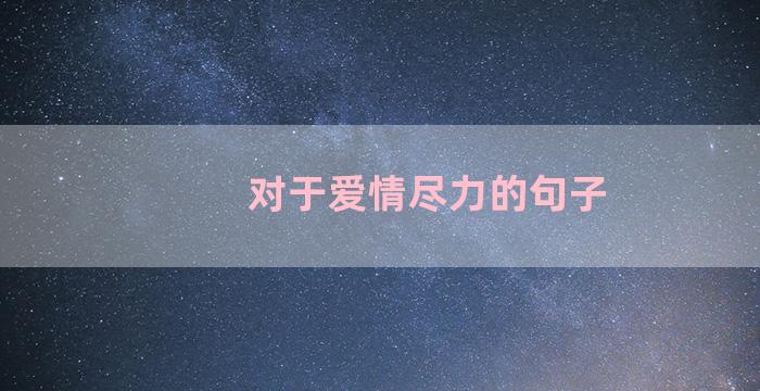 对于爱情尽力的句子