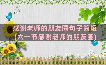 感谢老师的朋友圈句子简短(六一节感谢老师的朋友圈)