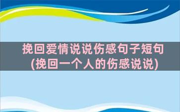 挽回爱情说说伤感句子短句(挽回一个人的伤感说说)