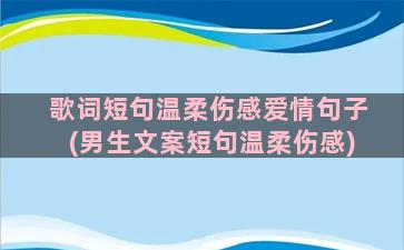 歌词短句温柔伤感爱情句子(男生文案短句温柔伤感)