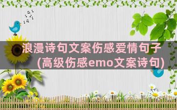 浪漫诗句文案伤感爱情句子(高级伤感emo文案诗句)