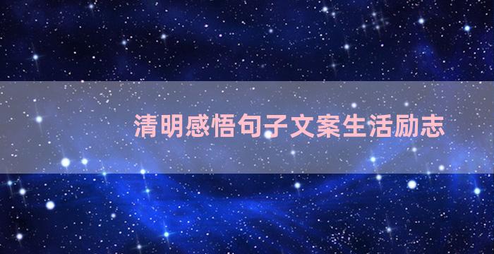 清明感悟句子文案生活励志