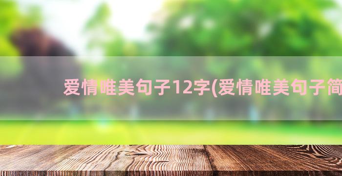 爱情唯美句子12字(爱情唯美句子简短)