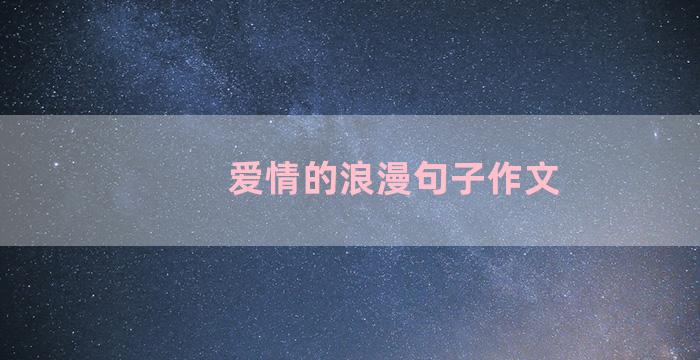 爱情的浪漫句子作文