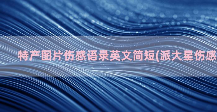 特产图片伤感语录英文简短(派大星伤感语录图片)