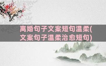 离婚句子文案短句温柔(文案句子温柔治愈短句)