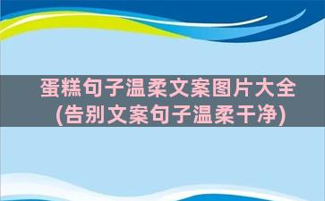 蛋糕句子温柔文案图片大全(告别文案句子温柔干净)