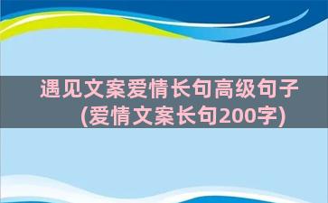 遇见文案爱情长句高级句子(爱情文案长句200字)